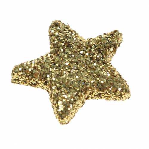 Artikel Sterren glitter goud 1,5cm 144 st