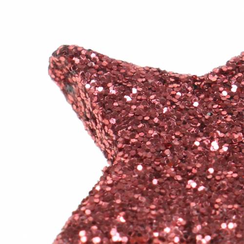 Floristik24 Glittersterren voor het strooien van koraal 2,5 cm 48 st