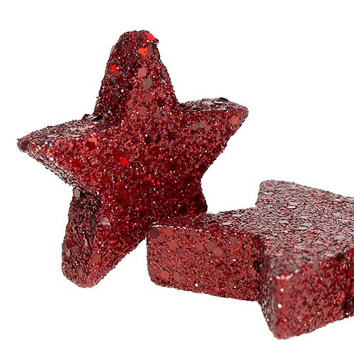 Floristik24 Glittersterren voor het besprenkelen van Bordeaux 4-5cm 40st