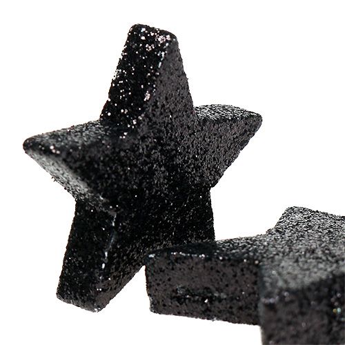 Glittersterren zwart 4-5cm 40st | Floristik24.nl