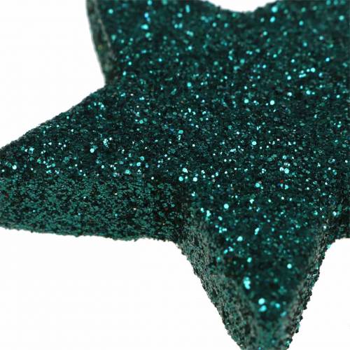 Floristik24 Glittersterren om smaragd te strooien 4 / 5cm assorti 40st