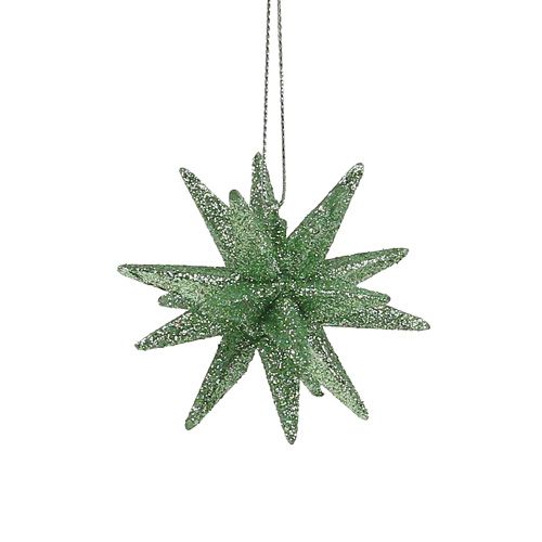 Floristik24 Glitter sterren mintgroen 7.5cm 8st