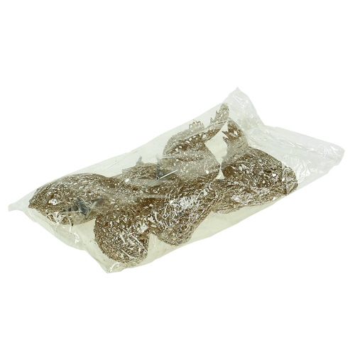 Floristik24 Glitter vogel 8cm goud met clip 6st