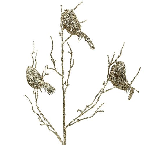 Floristik24 Glittertak met vogels 75cm goud