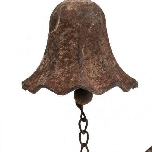 Deco bel antieke metalen bel metalen decoratie roest look H53cm