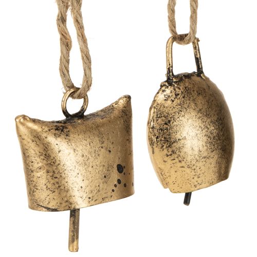 Floristik24 Bellen kerstboomversiering metaal vintage goud 5 cm 8 stuks