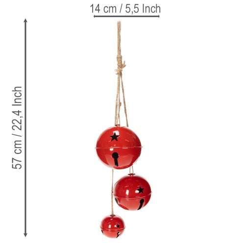Rode metalen belletjes, set