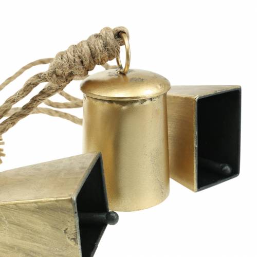 Floristik24 Koebel set voor het ophangen van messing metaal 8,2 / 9,5cm touw 240cm