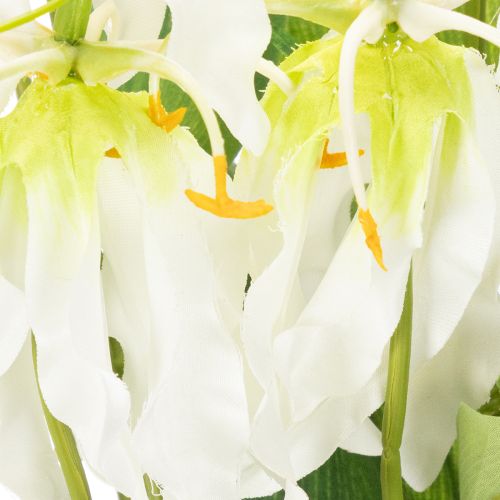 Kunstmatige Gloriosa-bloem, wit en geel, elegante bloeiende tak voor decoratie, 80 cm, 3 stuks | Floristik24.nl