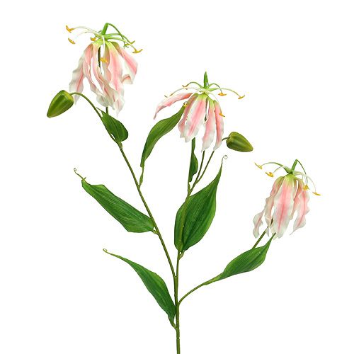 Floristik24 Gloriosa roze-wit kunstmatig 84cm 3st
