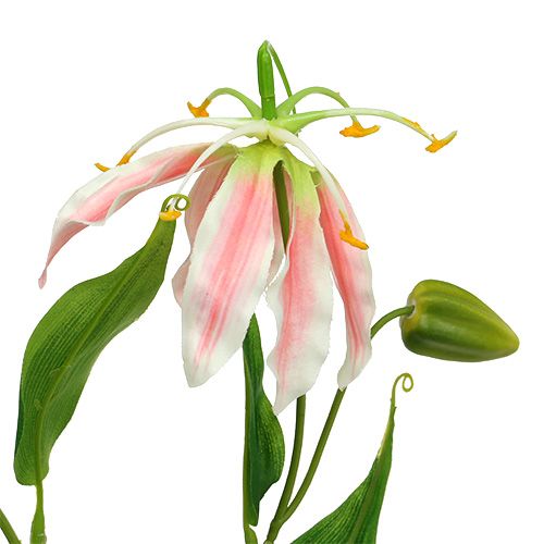Floristik24 Gloriosa roze-wit kunstmatig 84cm 3st