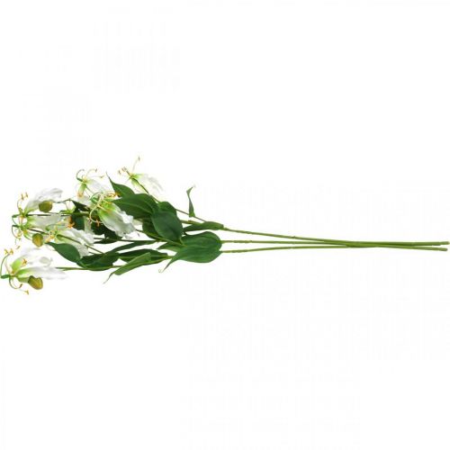 Artikel Kunstlelie, bloemdecoratie, kunstplant, zijden bloem wit L82cm 3st