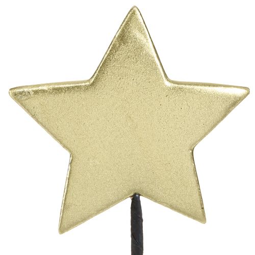 Gouden ster decoratieve bloempluggen Ø7cm 2e keus 24 stuks