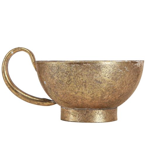 Floristik24 Gouden bekerdecoratie met kandelaar antiek goud Ø10cm H6,5cm