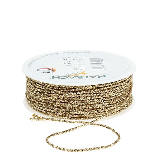 Goud koord 2mm 50m
