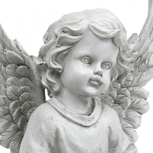 Floristik24 Grave Angel Angel Figure Bird Bath Grave Decoration H26cm