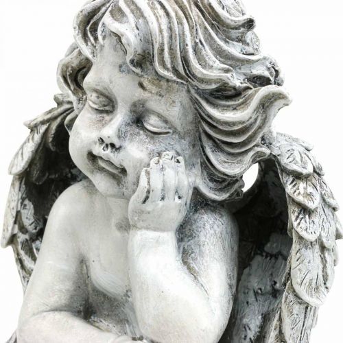Artikel Grabengel Engel Grijs Graffiguur Grafdecoratie 24cm