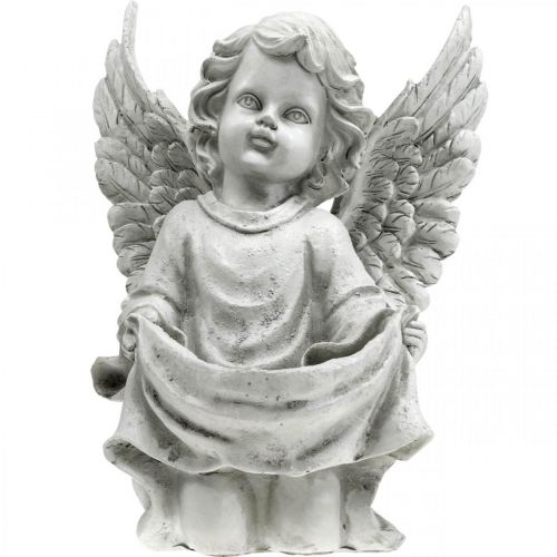 Floristik24 Grave Angel Angel Figure Bird Bath Grave Decoration H26cm