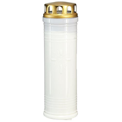 Artikel Grafkaars graflicht rouwlicht wit Ø7,5cm H24,5cm