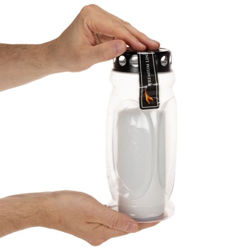 Grafkaarslantaarn met zwart deksel, 23 cm | Floristik24.nl