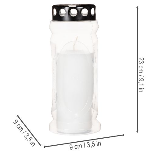 Grafkaarslantaarn met zwart deksel, 23 cm | Floristik24.nl