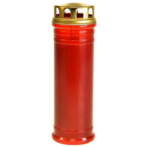 Grafkaars rood kunststof 5 dagen Ø7,5cm H23cm