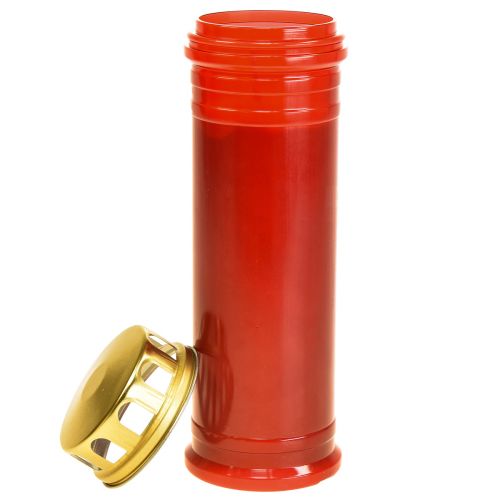 Floristik24 Grafkaars rood kunststof 5 dagen Ø7,5cm H23cm
