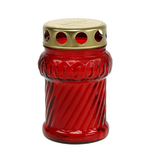 Artikel Graflicht glas rood Ø7cm H13cm 8st