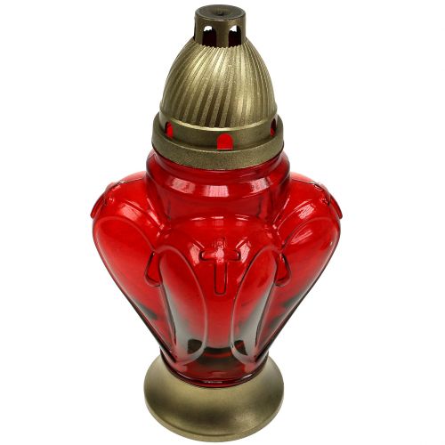 Floristik24 Graflamp hart 13cm x 13cm H29cm wit, rood 2st