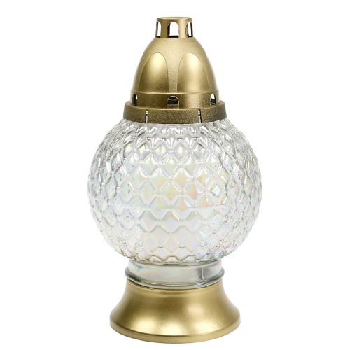 Floristik24 Graf licht bolvorm 28h Ø13cm H24,5cm goud