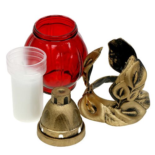 Floristik24 Graflicht rood Ø12,5cm H19,5cm 6 st