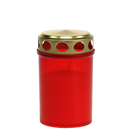 Graflicht cilindrisch rood Ø6cm H10cm 12st