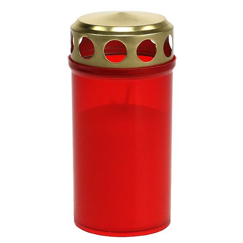 Floristik24 Grafkaars cilindervormig rood Ø6cm H12cm 12 stuks