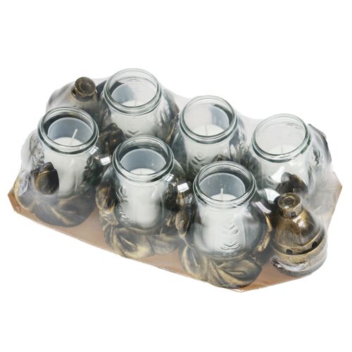 Floristik24 Graflicht Ø12.5cm H19.5cm wit 6st