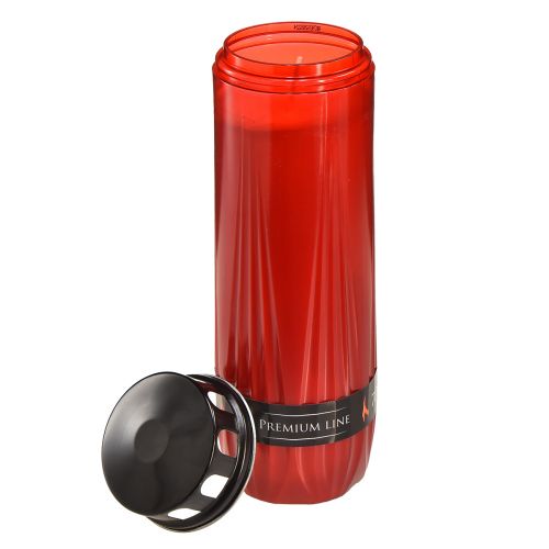 Floristik24 Grafkaars Aura begraafplaatskaars rood zwart 7 dagen H24cm