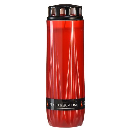 Floristik24 Grafkaars Aura begraafplaatskaars rood zwart 7 dagen H24cm