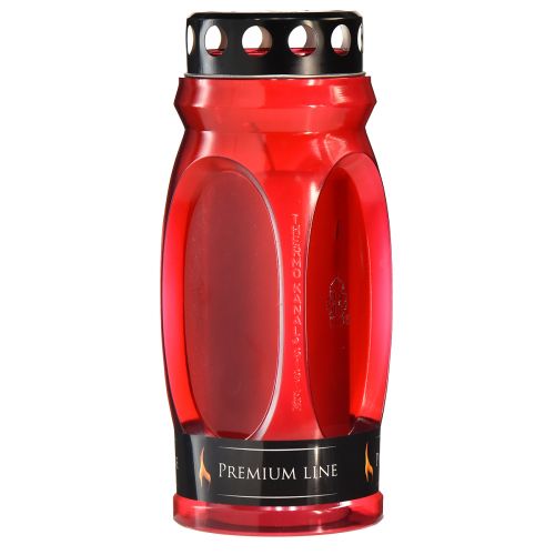 Floristik24 Grafkaars rode deksel zwarte herdenkingskaars 4 dagen H22,5cm