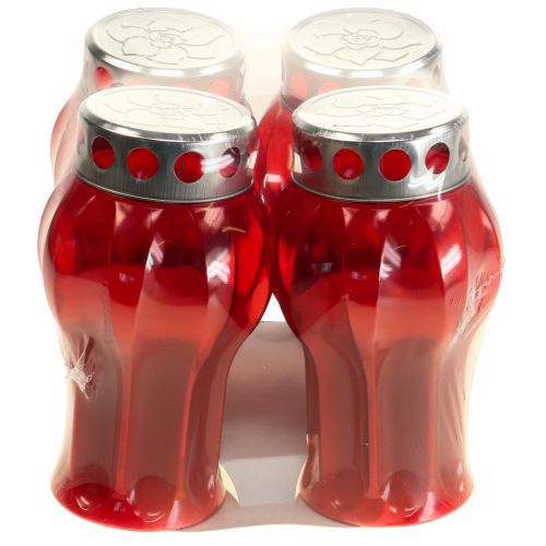 Artikel Grafkaarsen rood rouwlichten herdenkingslichten Ø10cm H18cm 4 st