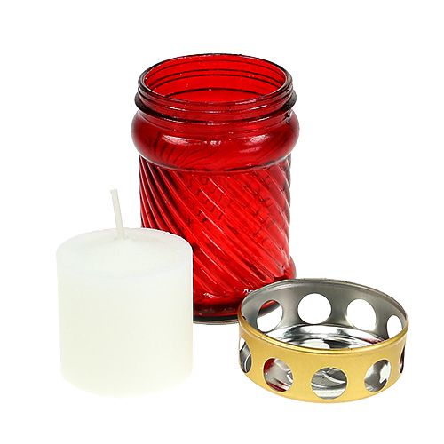 Artikel Graflamp glas rood Ø6cm H10,5cm 1 stuk