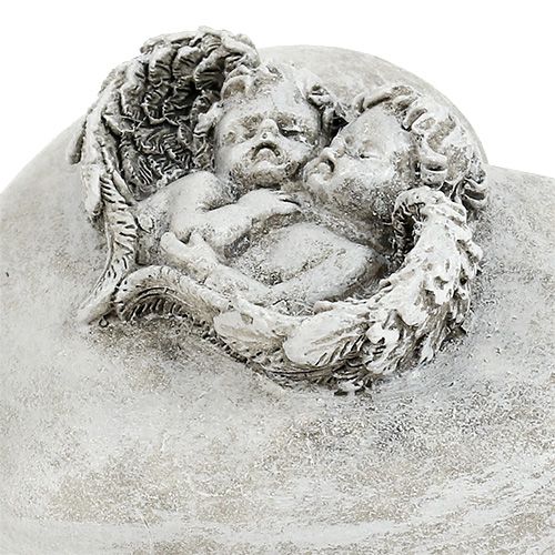 Floristik24 Grafdecoratie harten met engel 9cm 3 st
