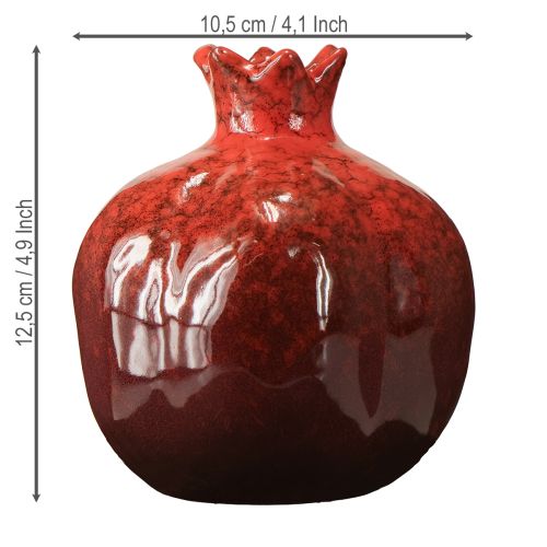 Artikel Granaatappel decoratieve vaas keramiek roodbruin Ø10,5cm H12cm