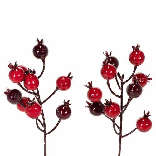 Kunstmatige granaatappeltak met vertakkende stelen als vaasdecoratie, 19 cm, 4 stuks