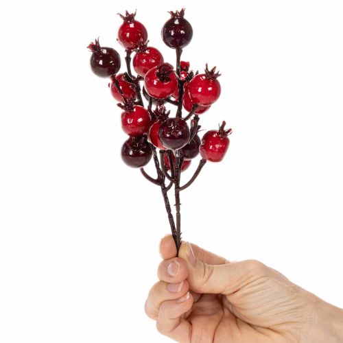 Kunstmatige granaatappeltak met vertakkende stelen als vaasdecoratie, 19 cm, 4 stuks | Floristik24.nl
