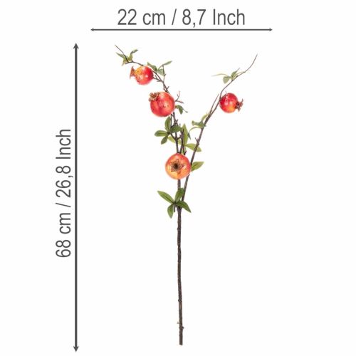 Kunstmatige granaatappeltak als fruittak voor tafeldecoratie, 68 cm | Floristik24.nl