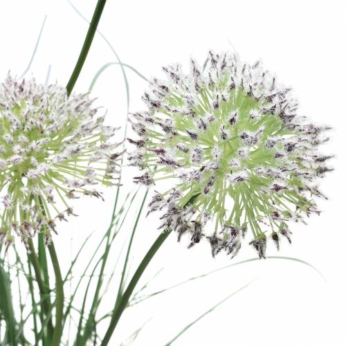 Floristik24 Gras met bloemen in de pot kunstpaars 70cm