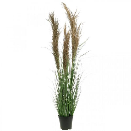 Kunstzegge in pot met droogbloemen groen, bruin 98cm