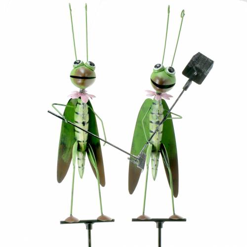 Floristik24 Grasshopper tuinplug metaal groen H114cm 2st