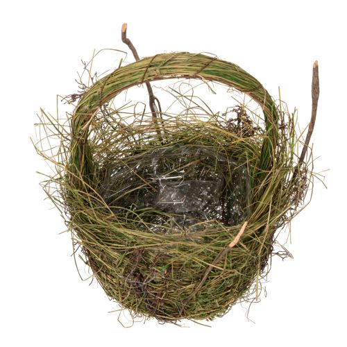 Artikel Decoratieve mand, gevlochten met gras, natuurlijke paasdecoratiemand, geschenkmand, 29 cm