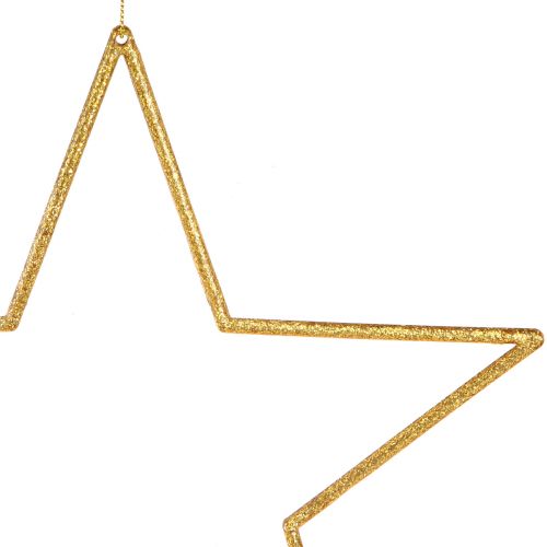 Artikel Grote decoratieve sterren gouden glitterdecoratie om op te hangen 24cm 6 st