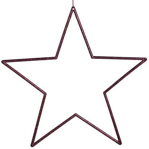 Artikel Grote decoratieve sterren om op te hangen Berry Glitter 24cm 6 st